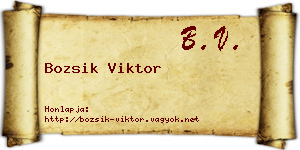 Bozsik Viktor névjegykártya